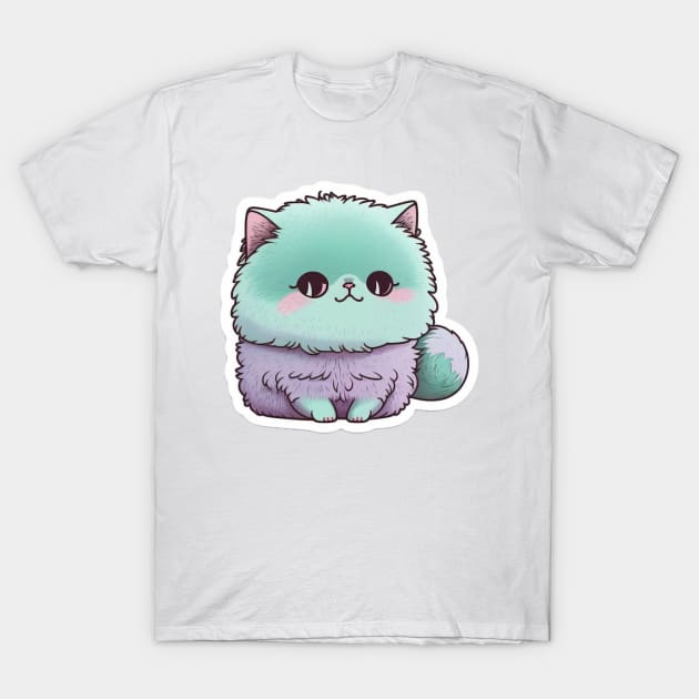 Elegant Persian Cat Sticker for Cat Lovers T-Shirt by cptpuggles